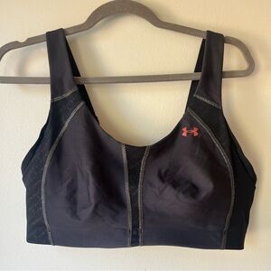 Under Armour HeatGear Armour Sports Bra 36D | Black Red High Impact Workout Bra
